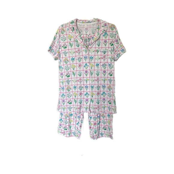Crown And Ivy Printed Notch Capri Pajama Set Women’s Small - Picture 1 of 11
